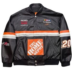 Tony Stewart 20 Home Depot Leather NASCAR Jacket Chase Reversible L